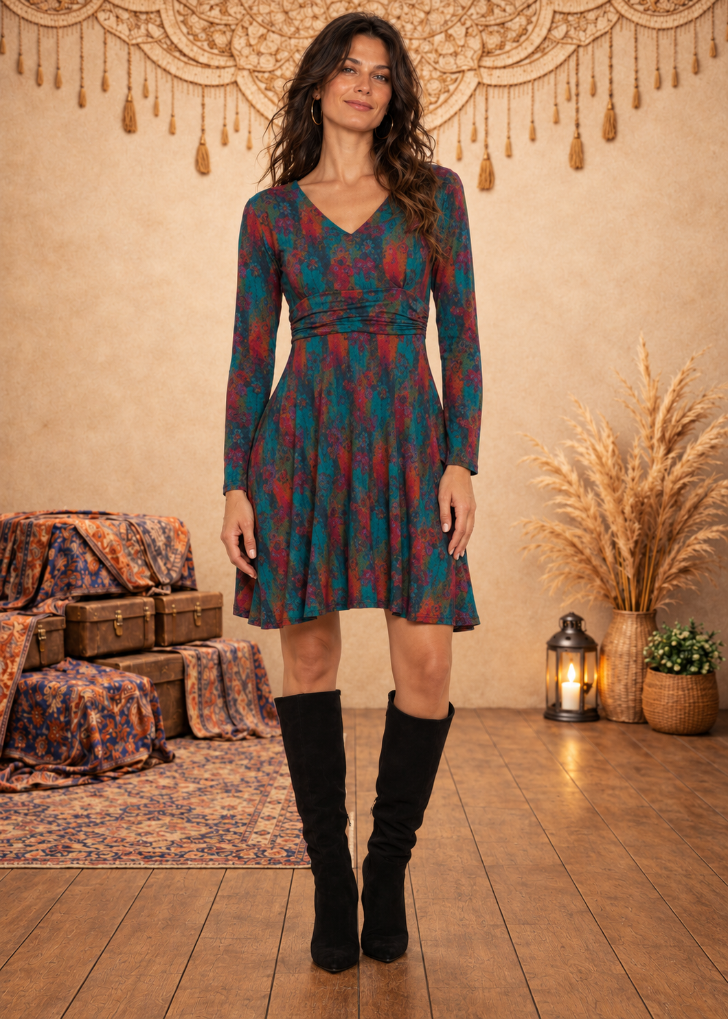 W24D04 - Concrete Jungle Flared Dress by Baba Design