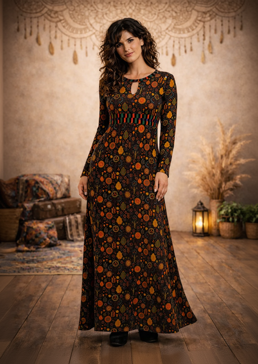 Vestito Lungo Art on Wall Svasato - Baba Design FW24