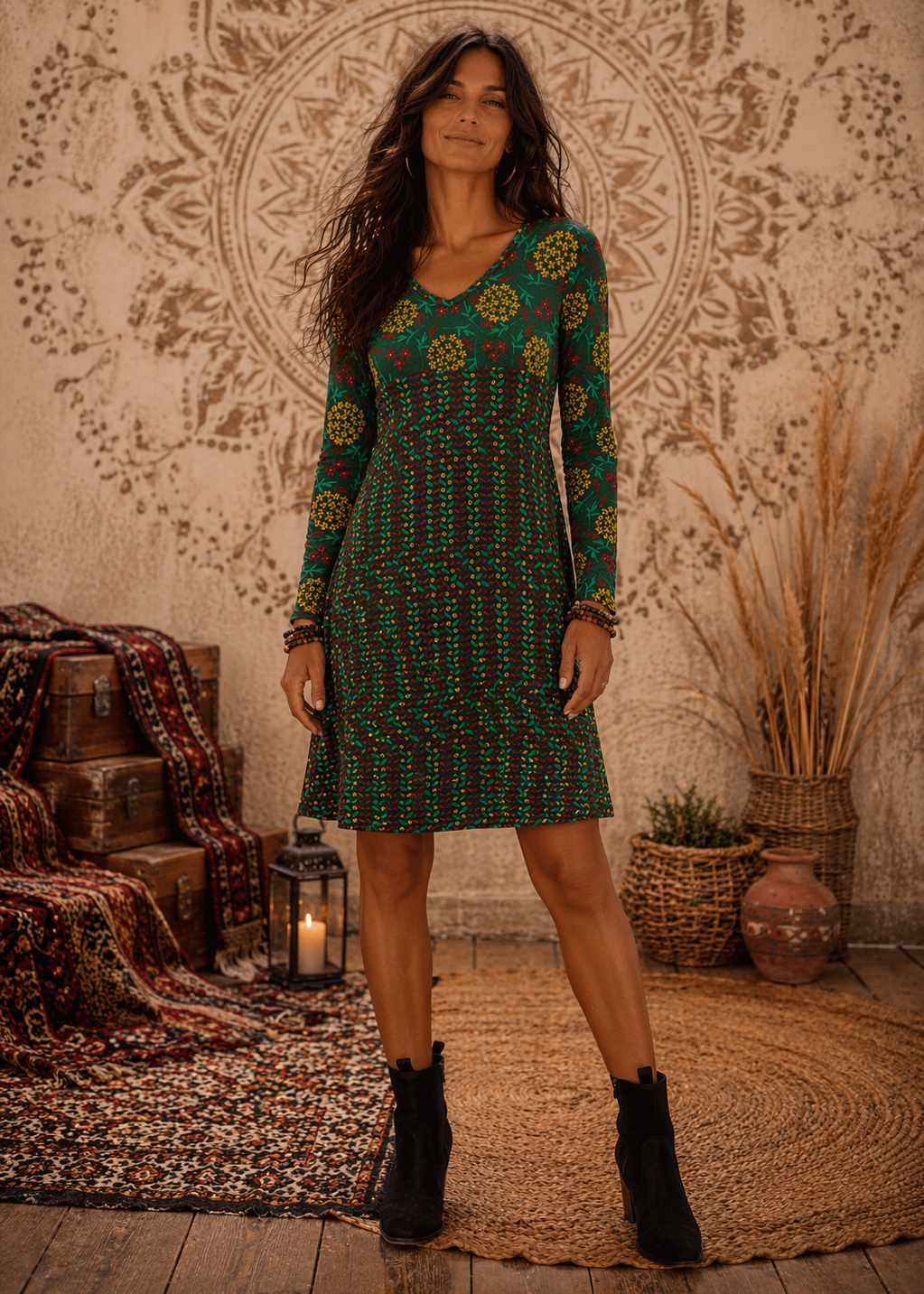 Street Art Stories – Vestito Svasato con Pattern Geometrico Retrò Anni ‘70 | Baba Design