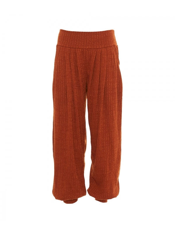 Pantaloni curvy harem a coste Street Art Stories - Happy Baba, variante Ruggine, foto originale del prodotto