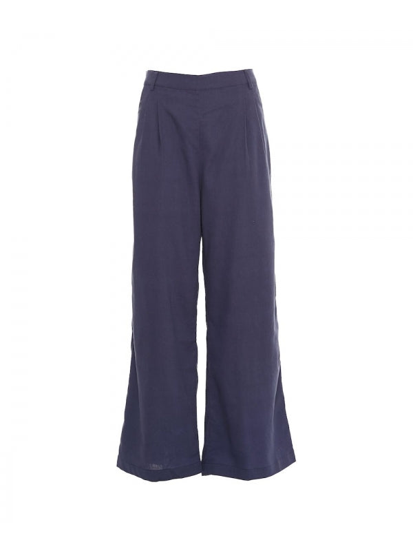 Pantaloni curvy ampi tinta unita Art on Wall - Happy Baba, variante Blu, foto originale del prodotto