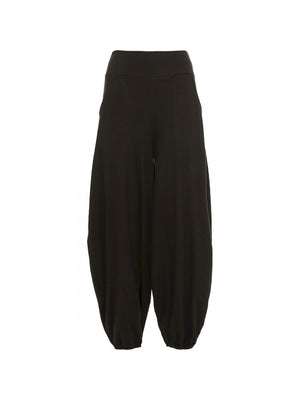 Pantaloni curvy harem Urban Marks con vita elastica - Happy Baba, variante Nero, foto originale del prodotto