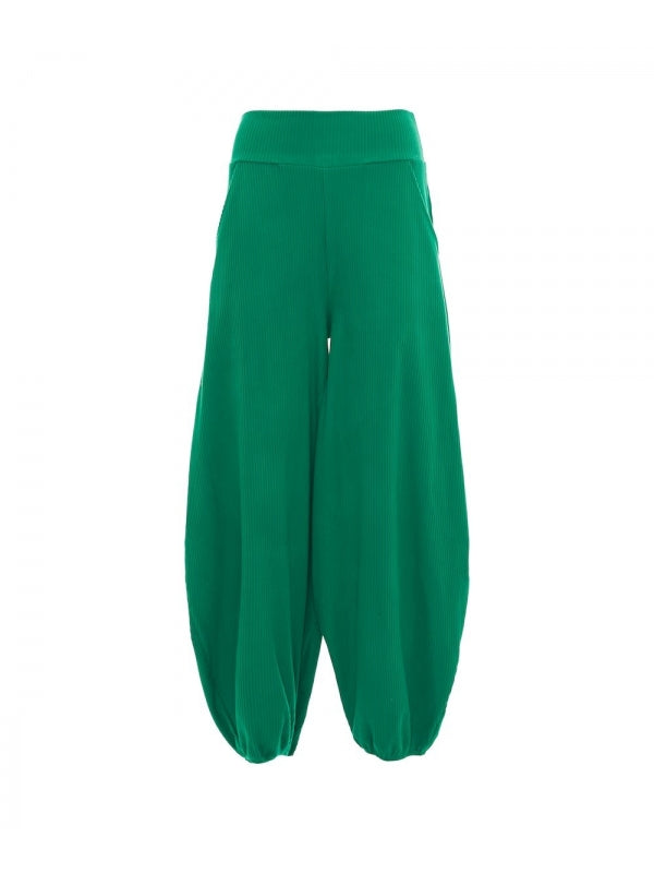 Pantaloni curvy harem Urban Marks con vita elastica - Happy Baba, variante Verde, foto originale del prodotto