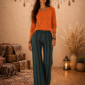 Pantaloni Graffiti Dream | Taglio Scampanato Pattern Geometrico Retrò – Baba Design