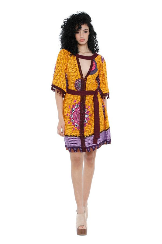 S22D41 - Abito corto Naif Sunflower Baba Design - Gipsy Fashion Wear 