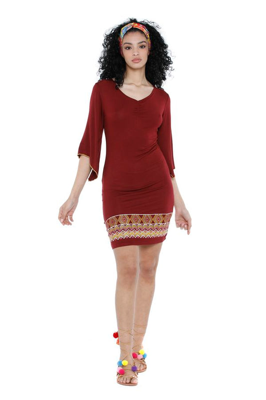 S22D73 - Vestito Crimson Anemone Baba Design - Gipsy Fashion Wear 