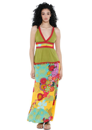 S22SK05 - Gonna Lunga Marigold Baba Design - Gipsy Fashion Wear 