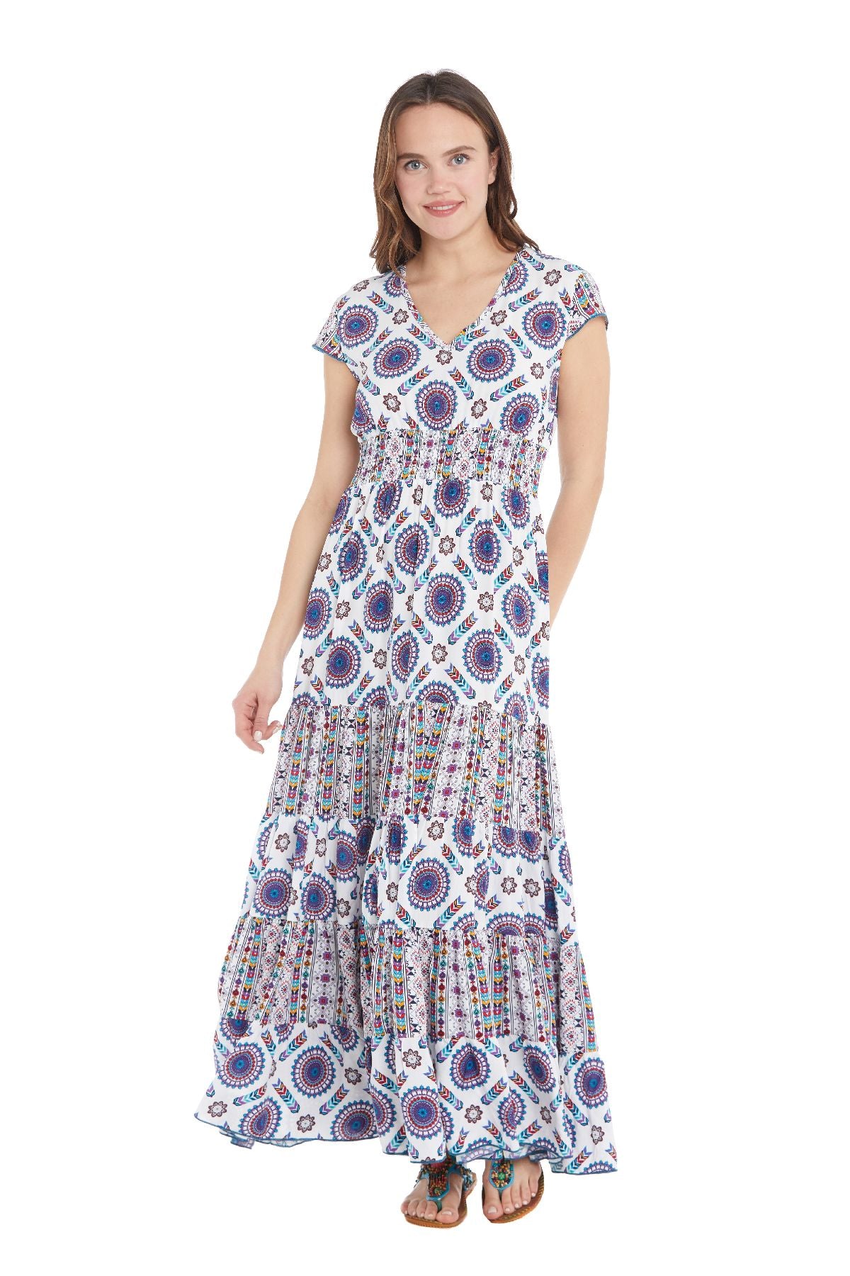 S23D04 - Mandala Waves Baba Design long dress