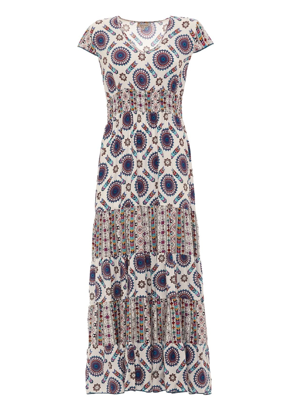 S23D04 - Vestito lungo Mandala Waves Baba Design - Gipsy Fashion Wear 