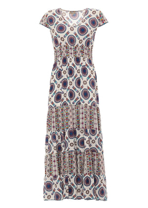 S23D04 - Vestito lungo Mandala Waves Baba Design - Gipsy Fashion Wear 