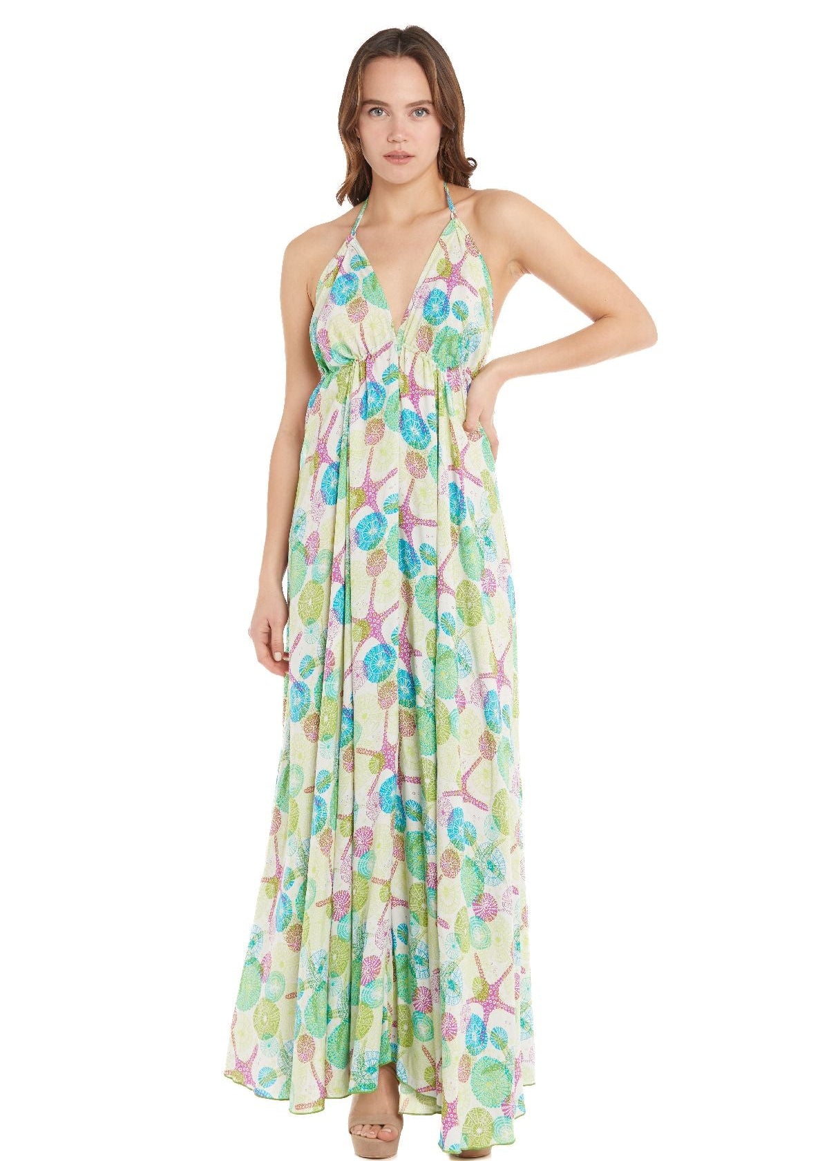 S23D33 - Vestito lungo Striped Starfish Baba Design - Gipsy Fashion Wear 