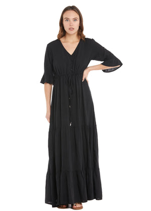 S23D61 - Vestito lungo tinta unita Urban Nature Baba Design - Gipsy Fashion Wear 