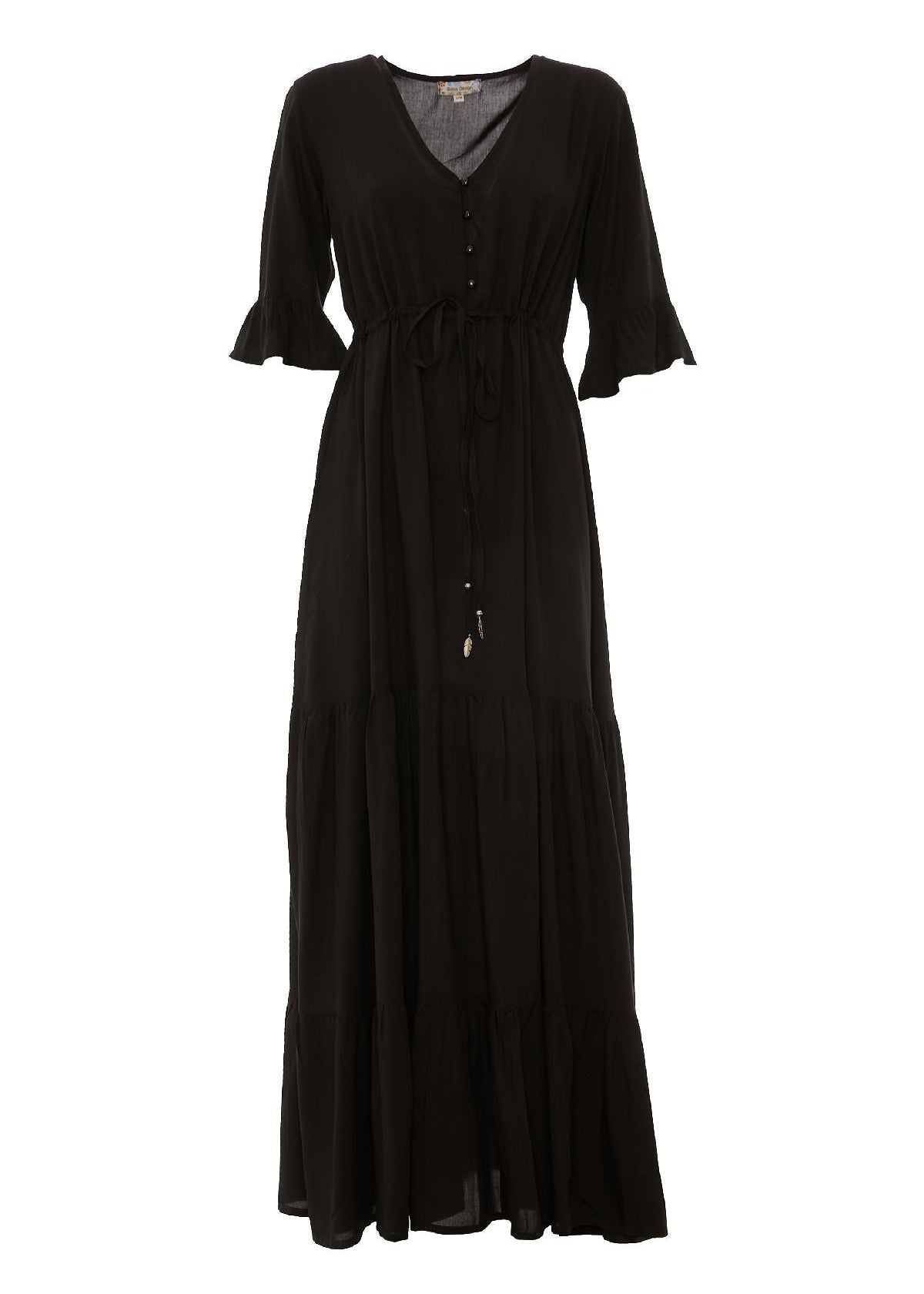 S23D61 - Vestito lungo tinta unita Urban Nature Baba Design - Gipsy Fashion Wear 