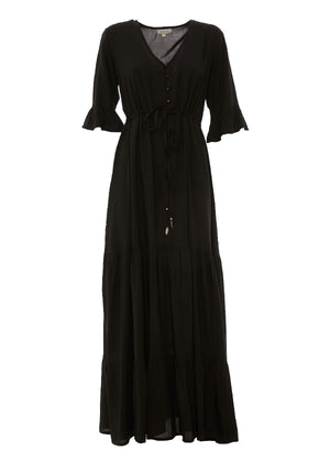 S23D61 - Vestito lungo tinta unita Urban Nature Baba Design - Gipsy Fashion Wear 