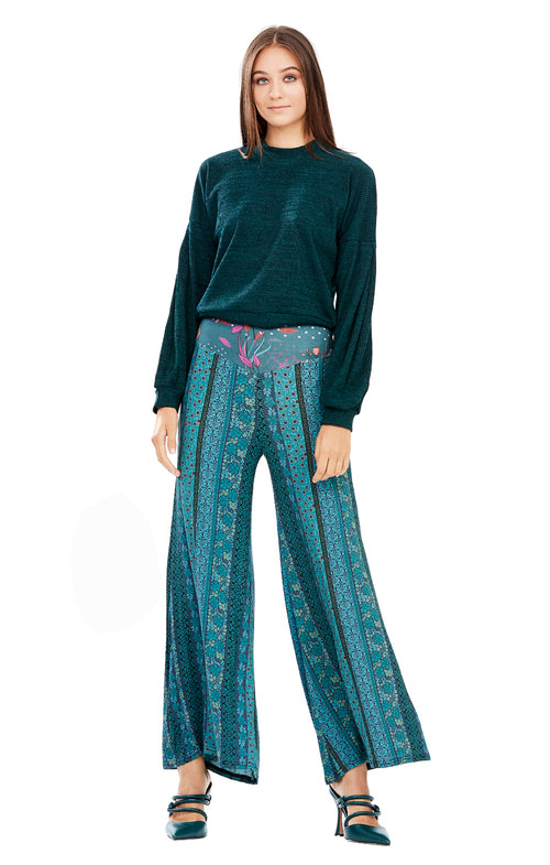 W21P02 - Pantalone Purple Rain Baba Design - Gipsy Fashion Wear 