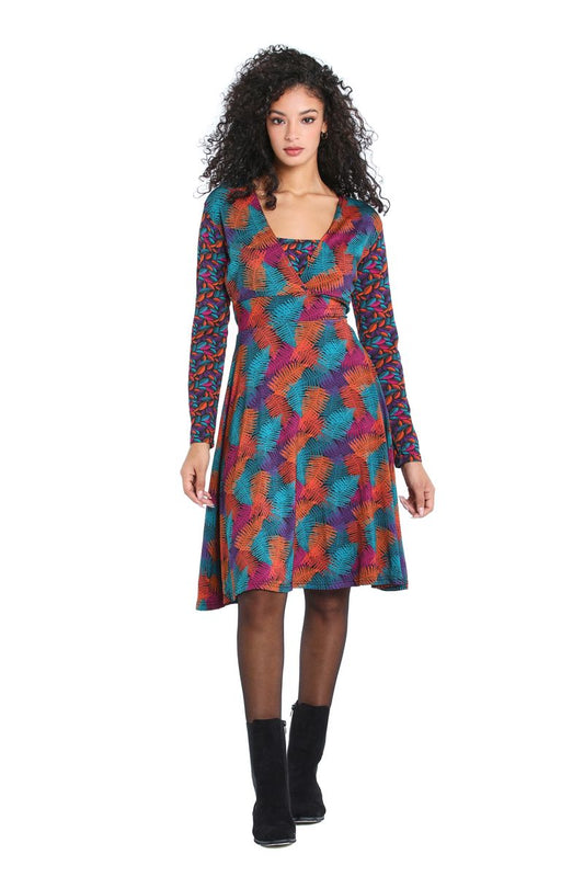 W22D02 - Colorful Soul Baba Design flared dress