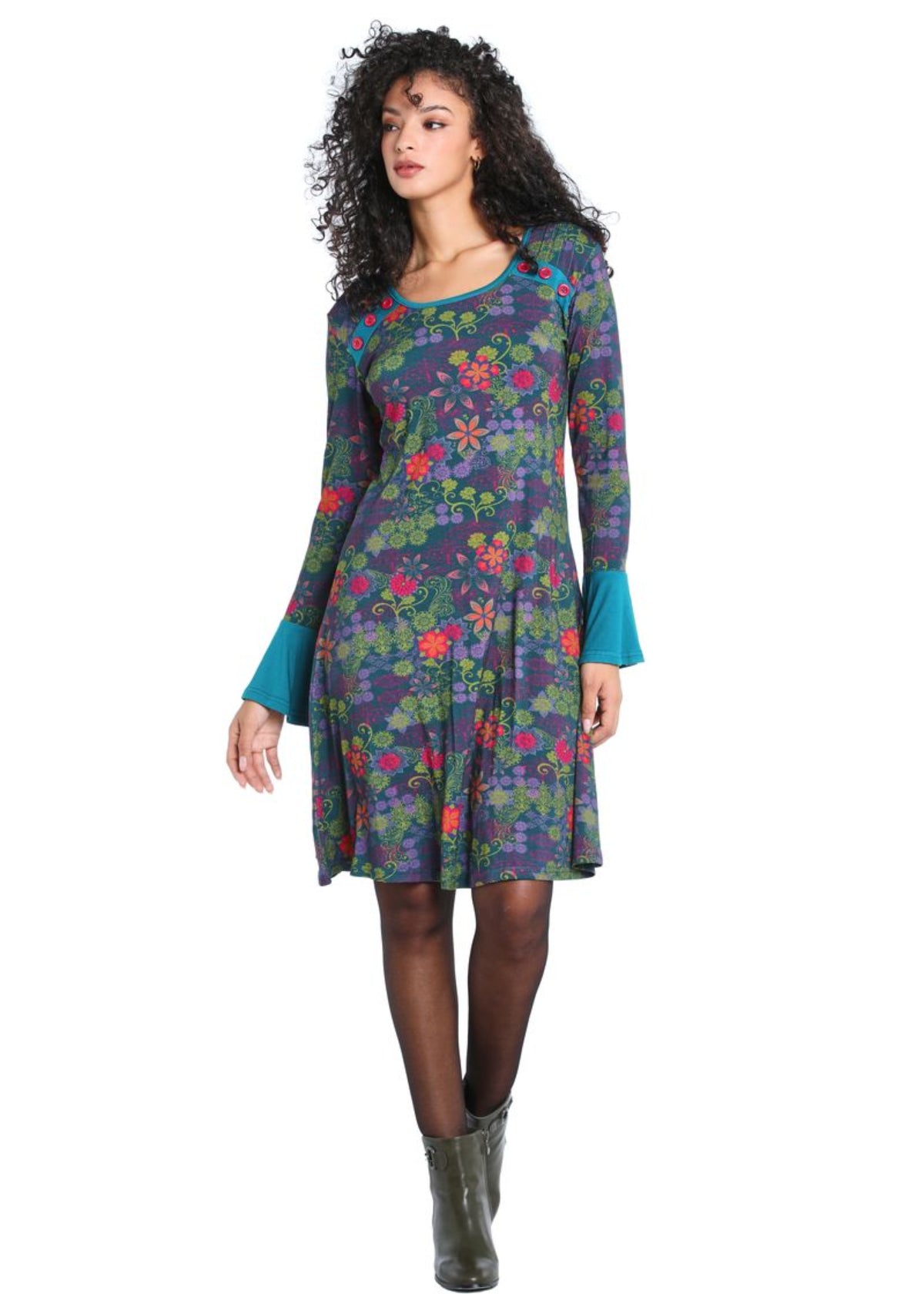 W22D22 - Abito svasato Wild Lawn Baba Design - Gipsy Fashion Wear 