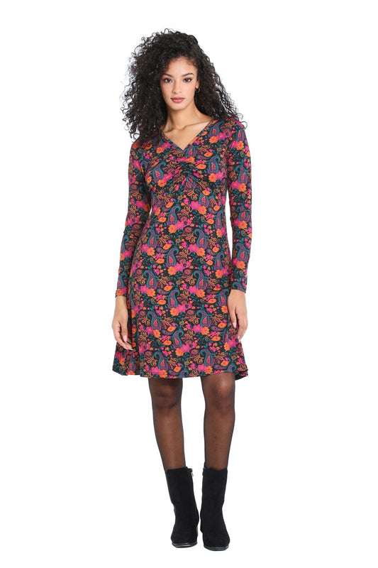 W22D44 - Autumn Paisley Baba Design short dress