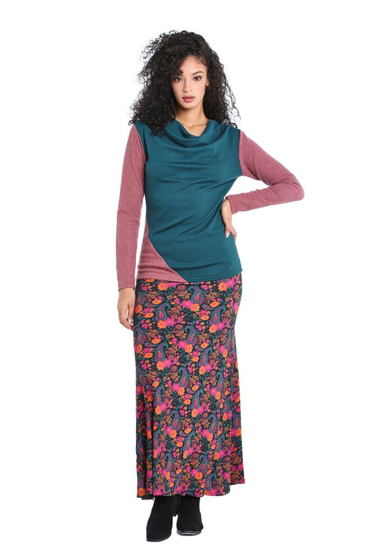 W22SK08 - Autumn Paisley Baba Design long skirt