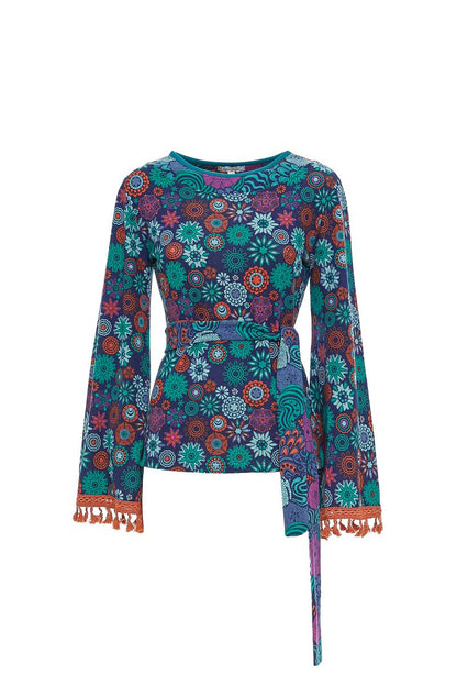 W22T07 - Maglia manica svasata Flower Child - Gipsy Fashion Wear 