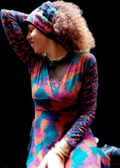 W22D02 - Colorful Soul Baba Design flared dress